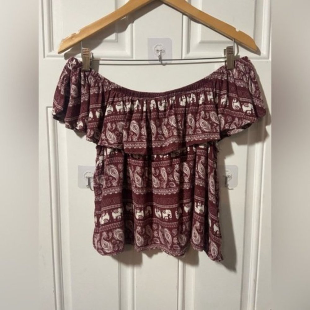 Cold Shoulder Shirt Off Shoulder Elephants Rue21 Medium
